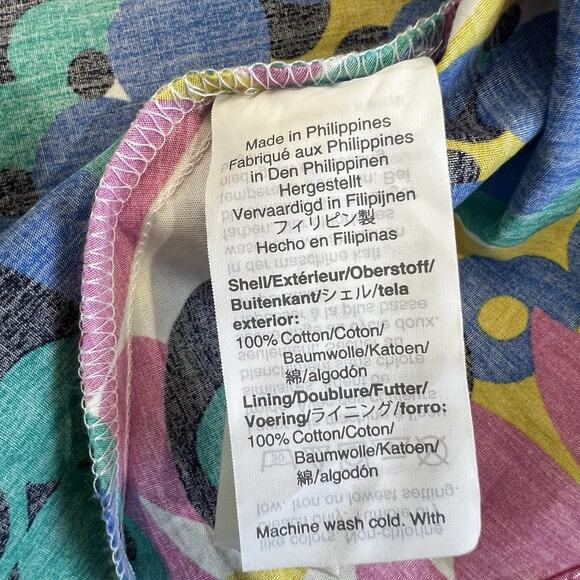 J. Crew Peplum Halter Top Womens Small In Kaleidoscope Floral Cotton Side Zip - Picture 5 of 10